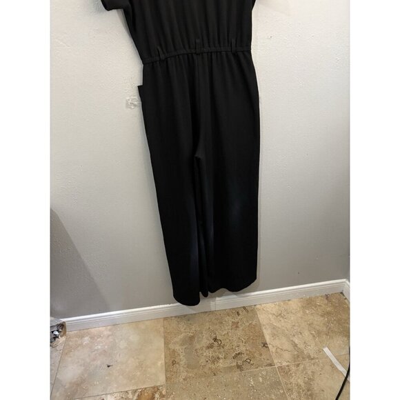 Max Studio Wide Leg Jumpsuit Short Sleeve Knit Stretchy Size Medium - Picture 9 of 15